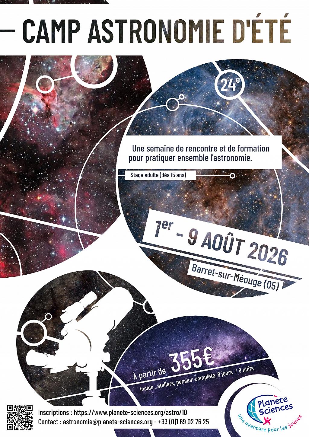 Affiche camp astronomie d'été