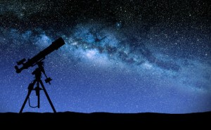Telescope watching the wilky way
